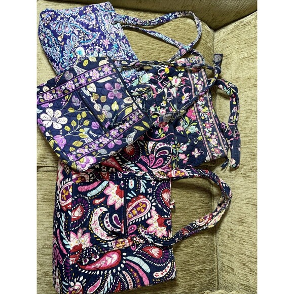 Vera Bradley Handbags - Lot Purple Tones Craft Repair Vera Bradley Bags Lot Shoulder Totes Bags